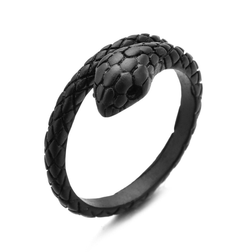 Retro Punk Snake Ring for Women Men Snake-Shaped Plated Gold Color Open Adjustable Exaggerated Ring Trendy Jewelry Gift