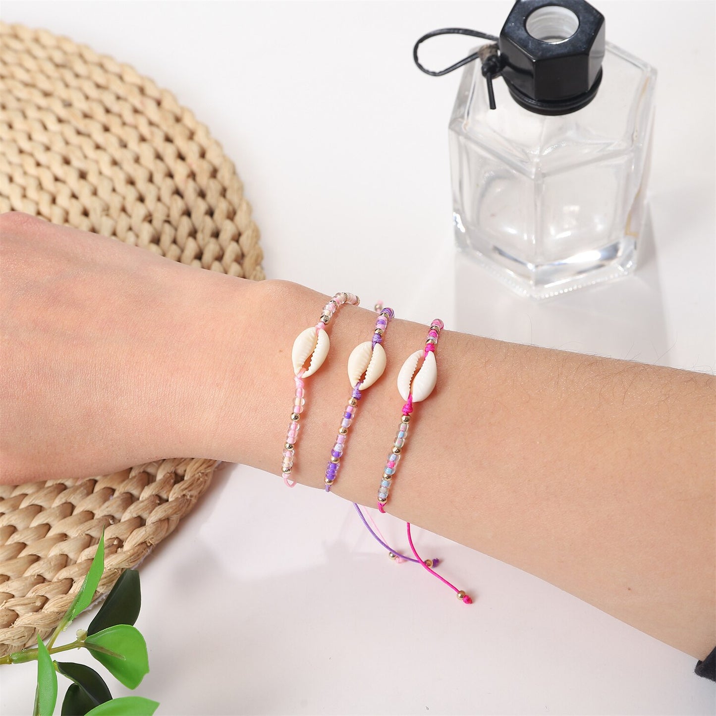 12pcs Colorful Seed Beads Shell Charms Braided Bracelets for Women Child Adjustable Rope Chain Anklets Beach Handmade Jewelry