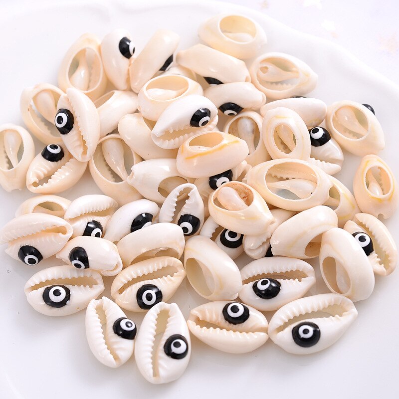 10pcs/lot Evil Eye Shell Beads Bracelet Connector Shells Beads Charms for Necklace Jewelry Making DIY Jewelry Wholesale