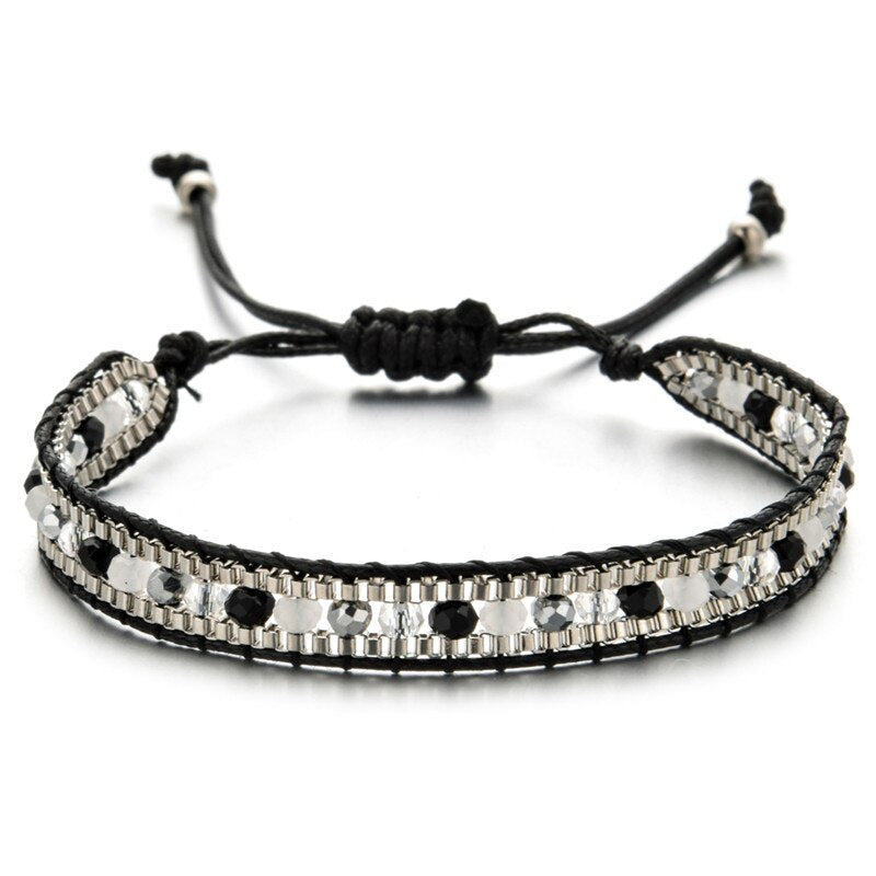 Bohemia Weave Bracelets for Women Adjustable Rope Chain Crystal Charms Braided Yoga Bracelet Bangle Jewelry Gift Wholesale