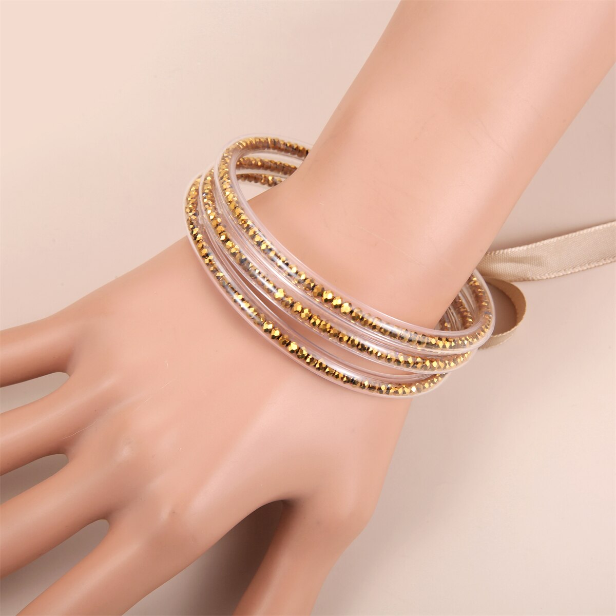 Fashion Glitter Jelly Bangles Bracelets Glitter Filled Jelly Silicone Bracelets for Women Girls Party Jewellery