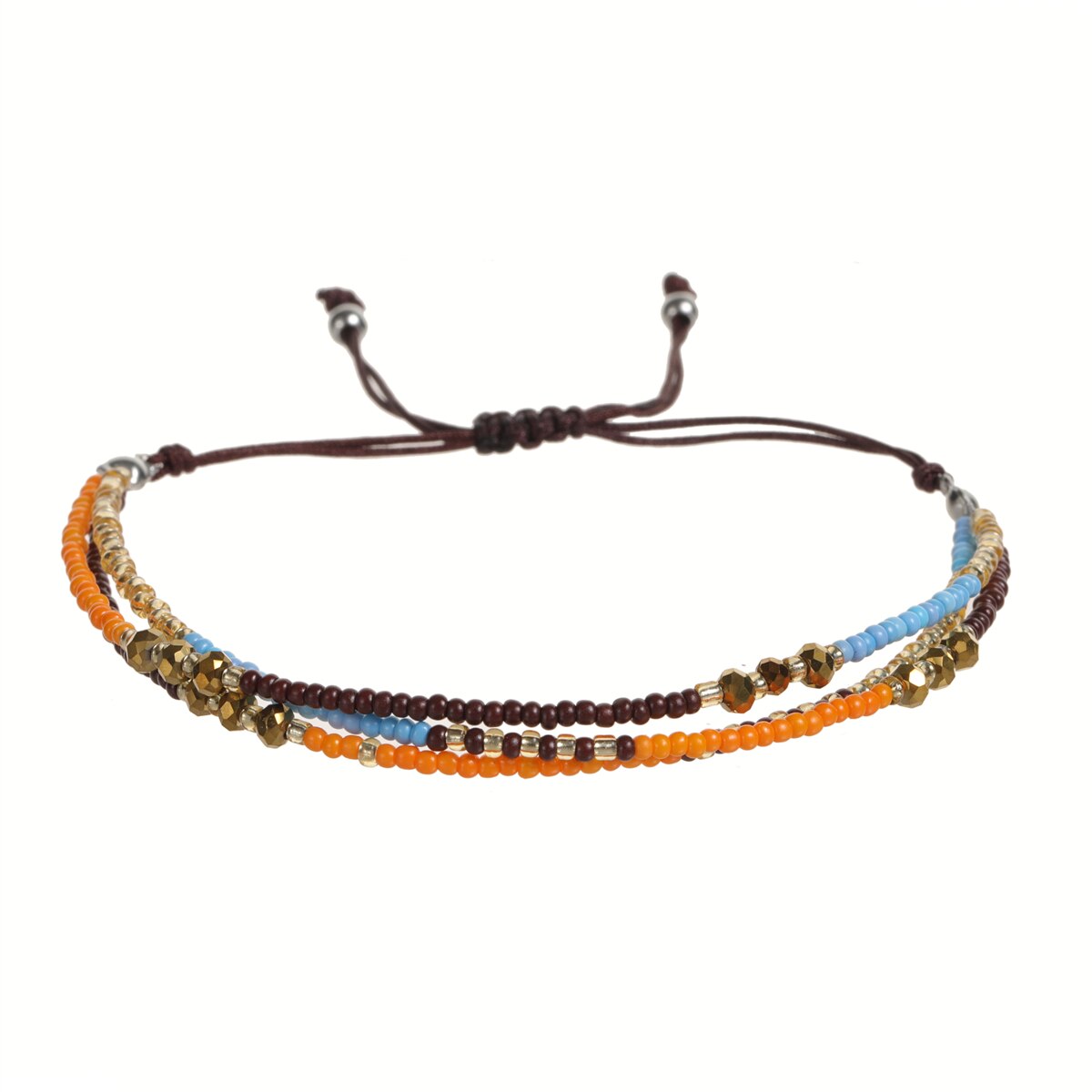 Multilayer Glass Beaded Bracelets for Women Handwoven Summer Surf Waterproof Adjustable Size Jewelry Pulsera