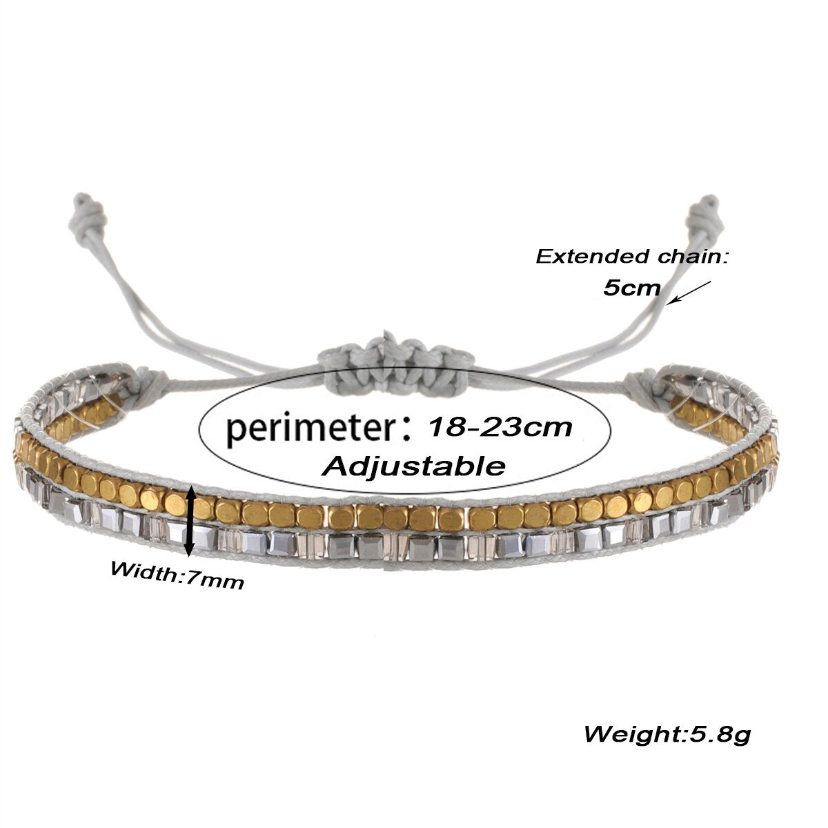 Multilayer Ethnic Glass Beads Adjustable Charm Bracelets Braided Rope Yoga Bracelet for Men Women Wristband Boho Jewelry Gift