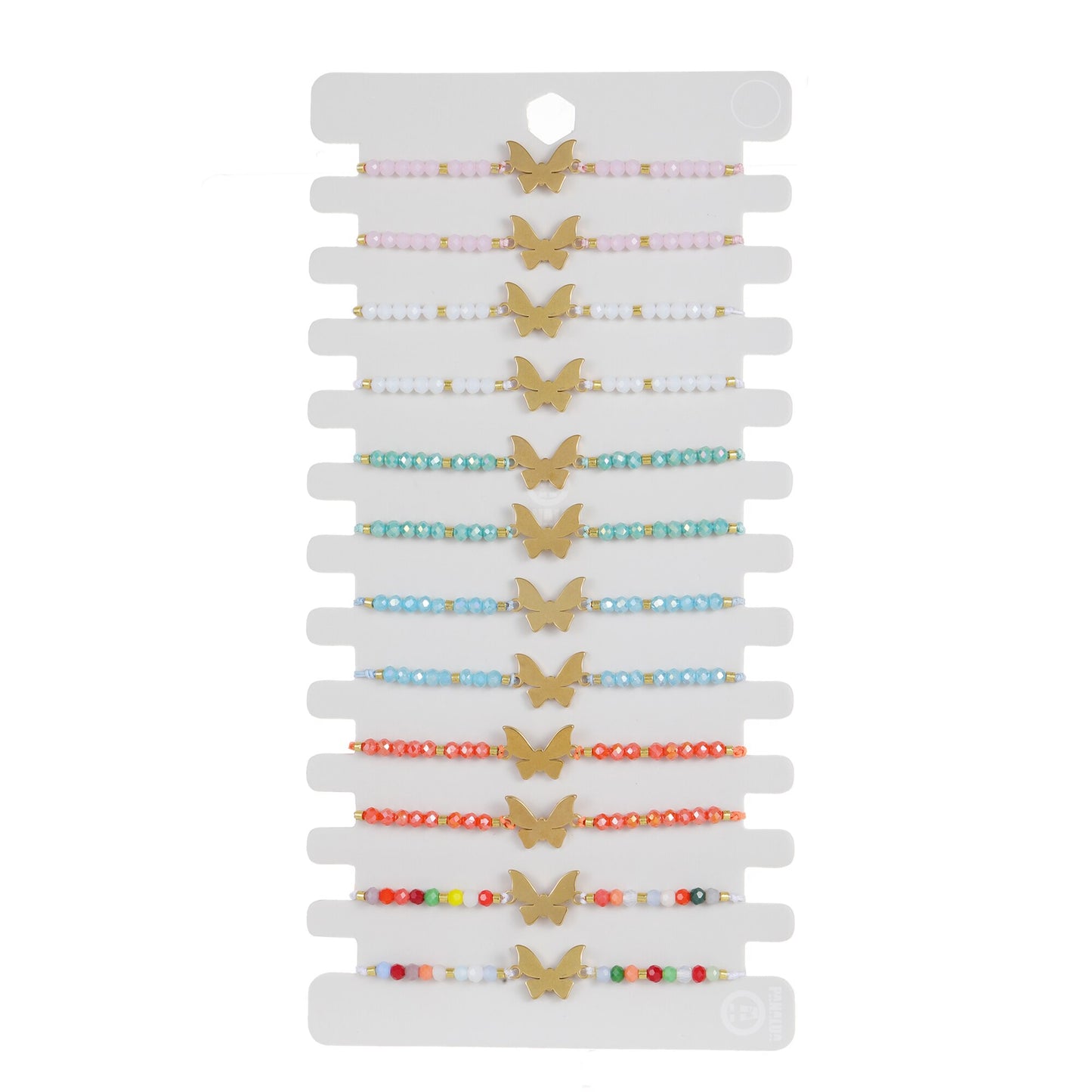 12pcs Handmade Braided Rhinestone Plated Gold Color Butterfly Bracelets for Women Men Rope Chain Bracelet Party Jewelry