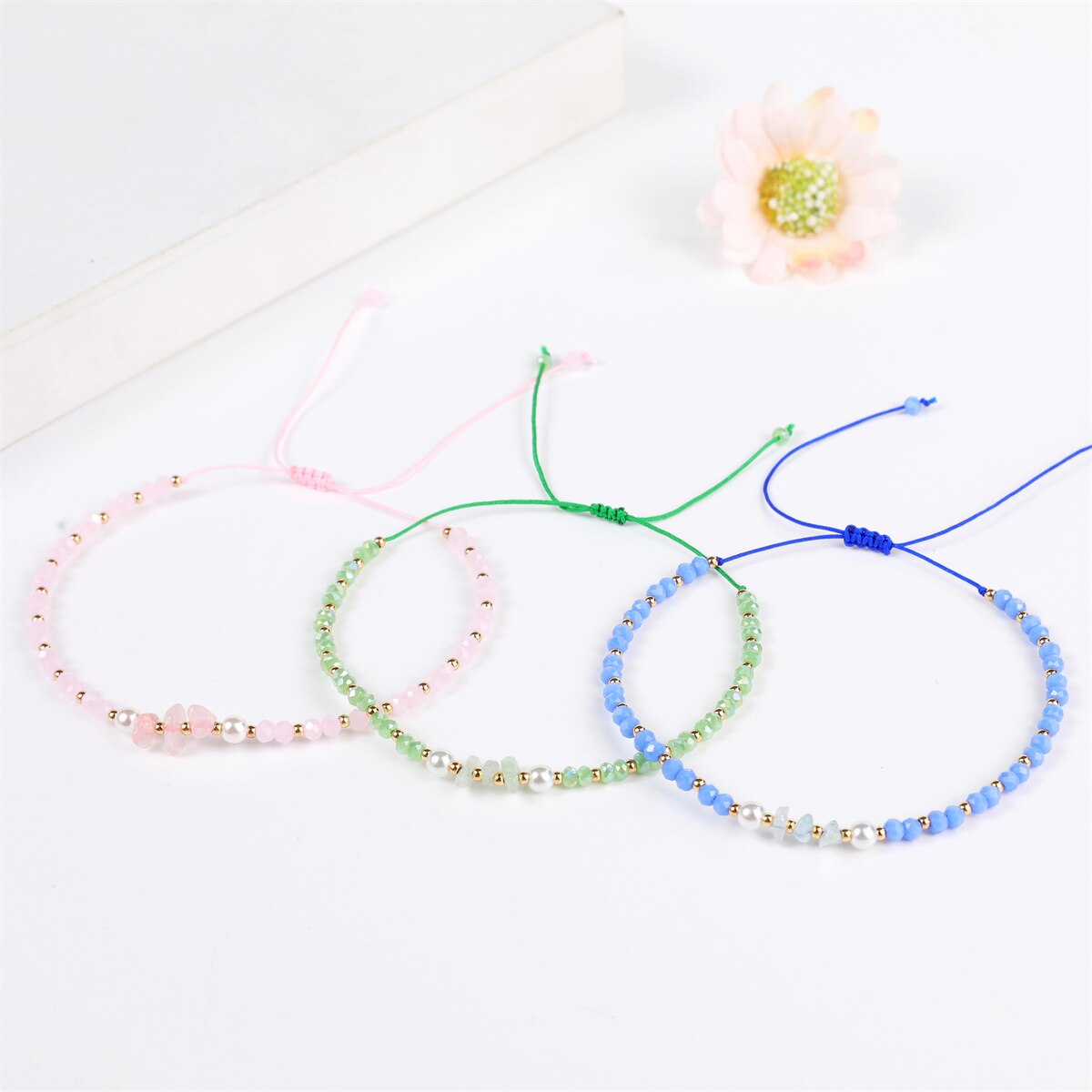 Faceted Crystal Bead Natural Stone Pendant Bracelet Adjustable Hand Woven Bracelet for Women Men Suitable Gifts Party Jewelry