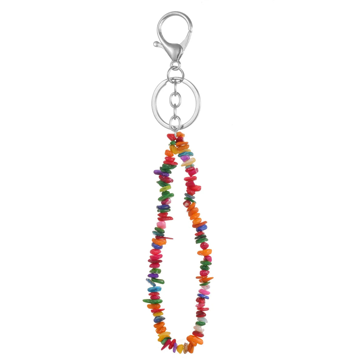 Natural Stone Mobile Phone Chain for Men Women Gravel Amethyst Quartz Stone Keychain Anti-lost Lanyard Bag Charm
