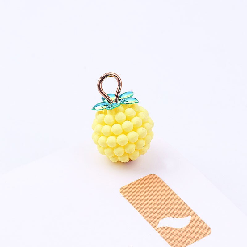 20pcs/lot 13mm Charms Creative Raspberry Pendant Alloy Three-dimensional Cute Bead Hanging Ball Diy Jewelry Accessory Pendant