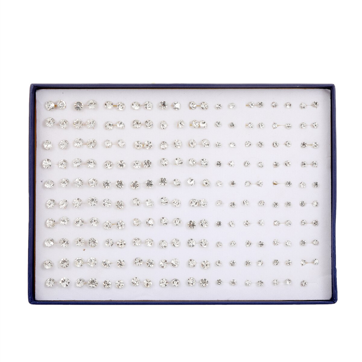 100 Pairs Women Acrylic Crystal Small Stud Earrings Sets Girl Child Heart Star Animal Moon Crown Earring Jewelry with Gift Box