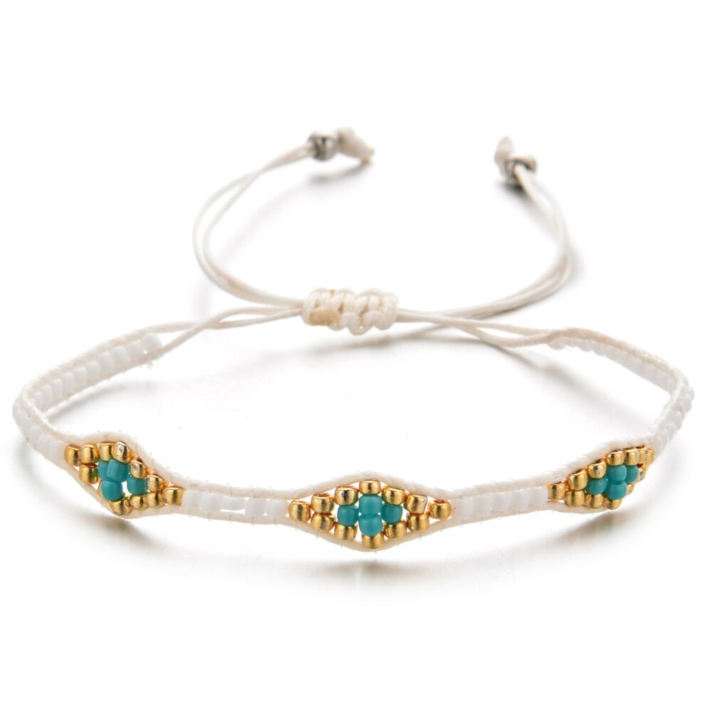 Bohemia Weave Bracelets for Women Adjustable Rope Chain Crystal Charms Braided Yoga Bracelet Bangle Jewelry Gift Wholesale