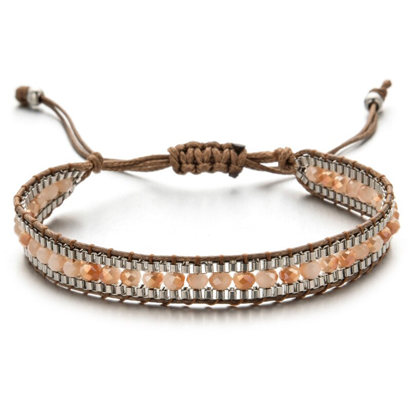 Bohemia Weave Bracelets for Women Adjustable Rope Chain Crystal Charms Braided Yoga Bracelet Bangle Jewelry Gift Wholesale