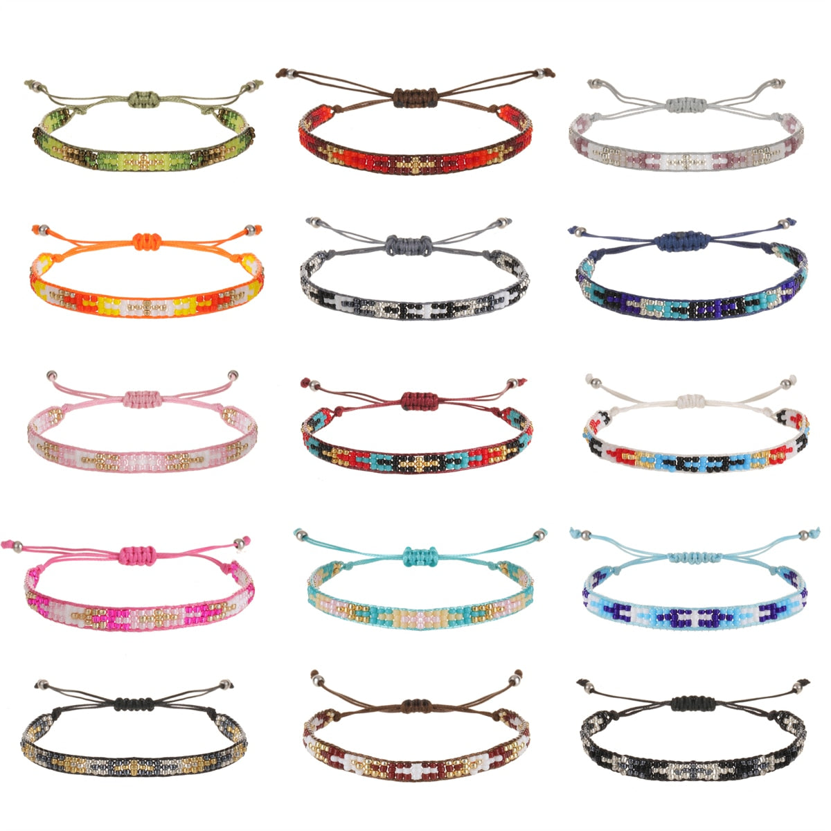 Seeds Bracelet for Women Men Boho Summer Surf Anklet Adjustable Hand Braided Wax Rope Chain Bracelets