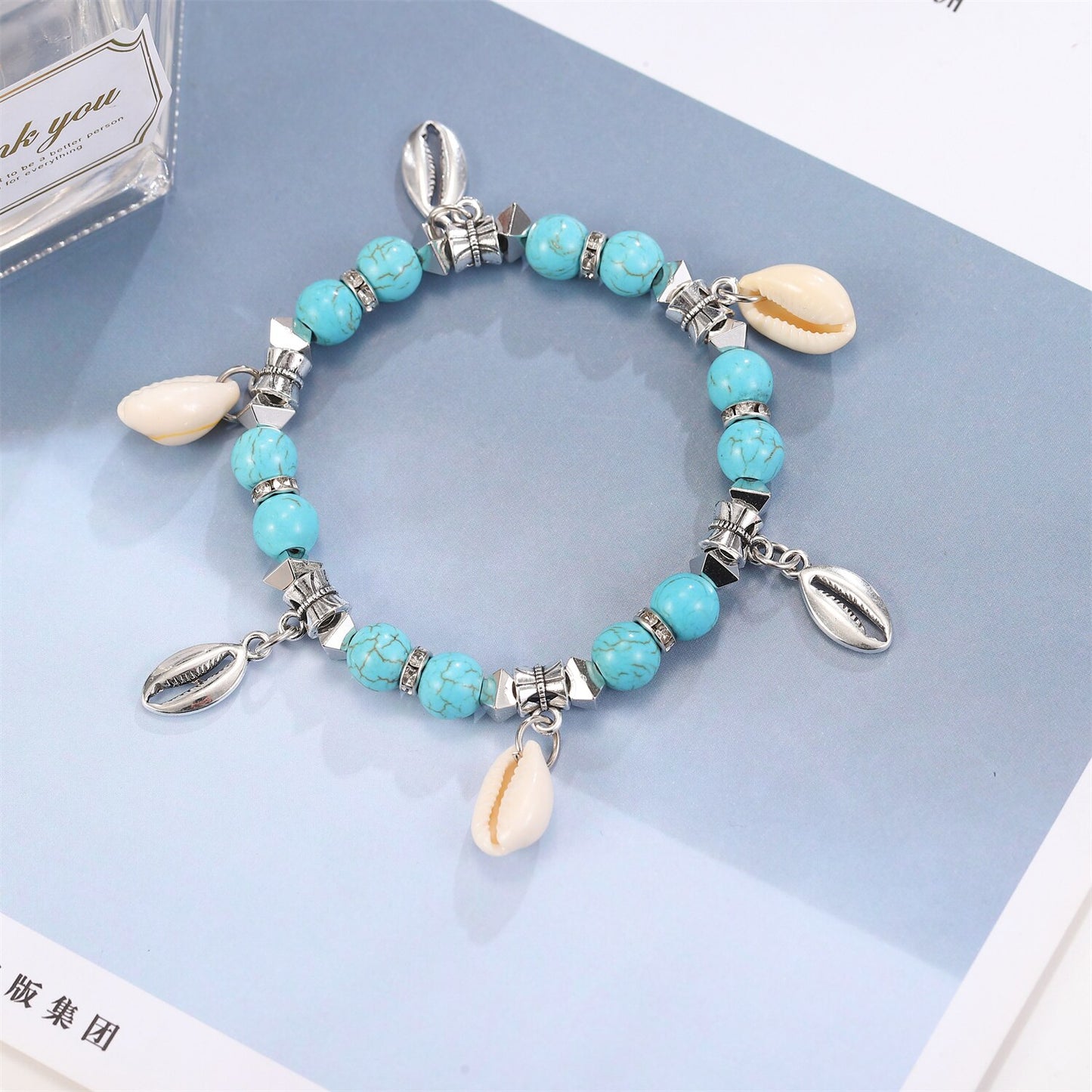 Vintage Shell Natural Stone Bracelet Adjustable Charms Yoga Bracelets Bangle Handmade Braided Rope Bead for Women Jewelry Gift