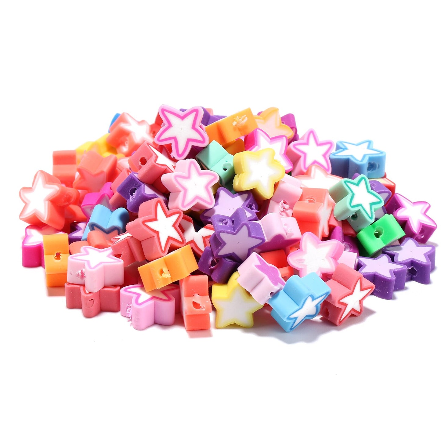 50pcs/lot Cartoon Flowers Evil Eye Polymer Clay Spacer Beads for Women Girls Jewelry Making DIY Bracelet Necklace Accessories