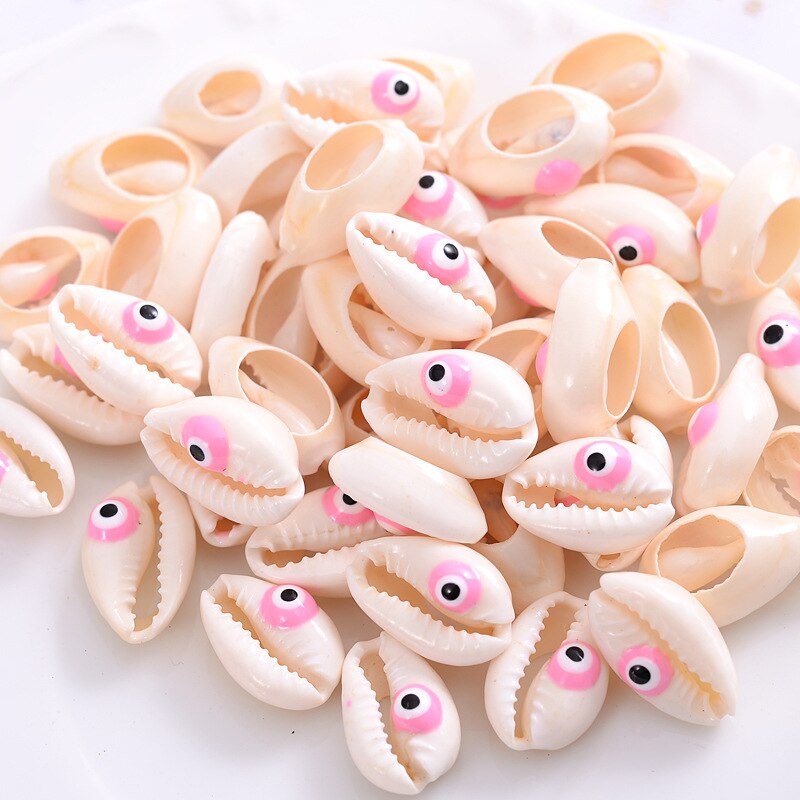 10pcs/lot Evil Eye Shell Beads Bracelet Connector Shells Beads Charms for Necklace Jewelry Making DIY Jewelry Wholesale