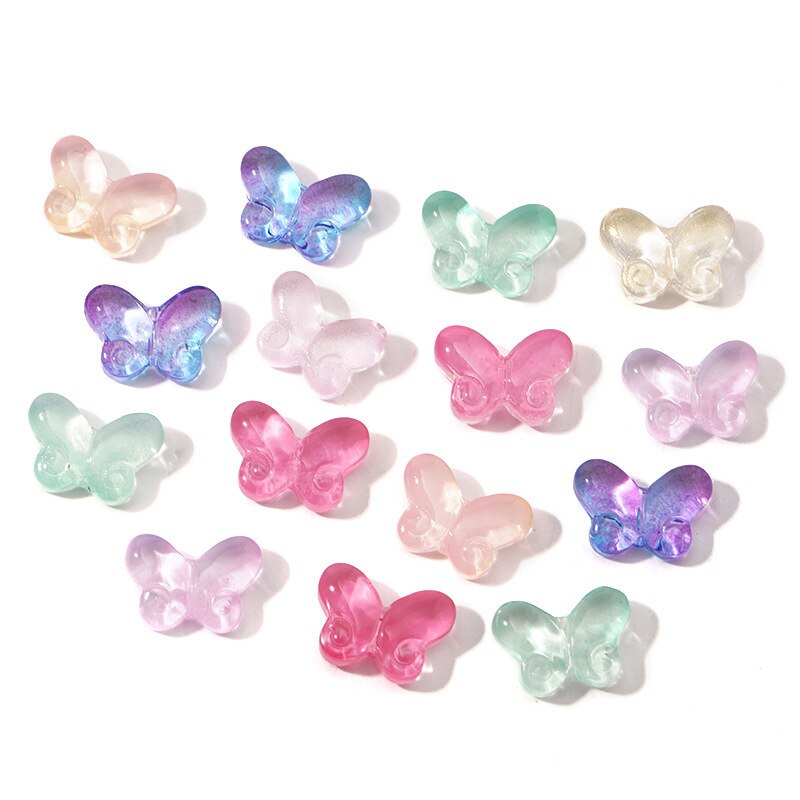 50pcs/lot Copper Insect Charms Clear Crystal Butterfly Animal Pendants DIY Making Earrings Necklaces Jewelry DIY Accessories
