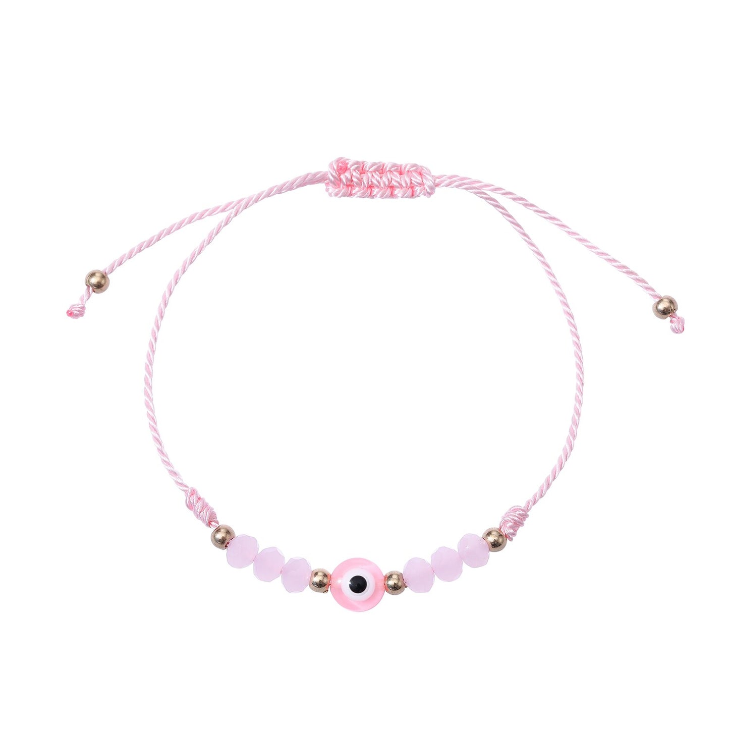 12pcs/lot Charms Knitted Bracelet for Women Adjustable Turkey Blue Evil Eye Crystal Beads Bracelets Anklet Jewelry Wholesale
