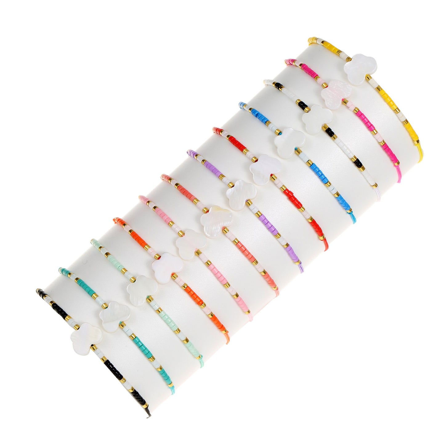 12pcs Handmade Braided Scallop Butterfly Charms Bracelets Anklets for Women Men Rope Chain Bracelet Party Jewelry
