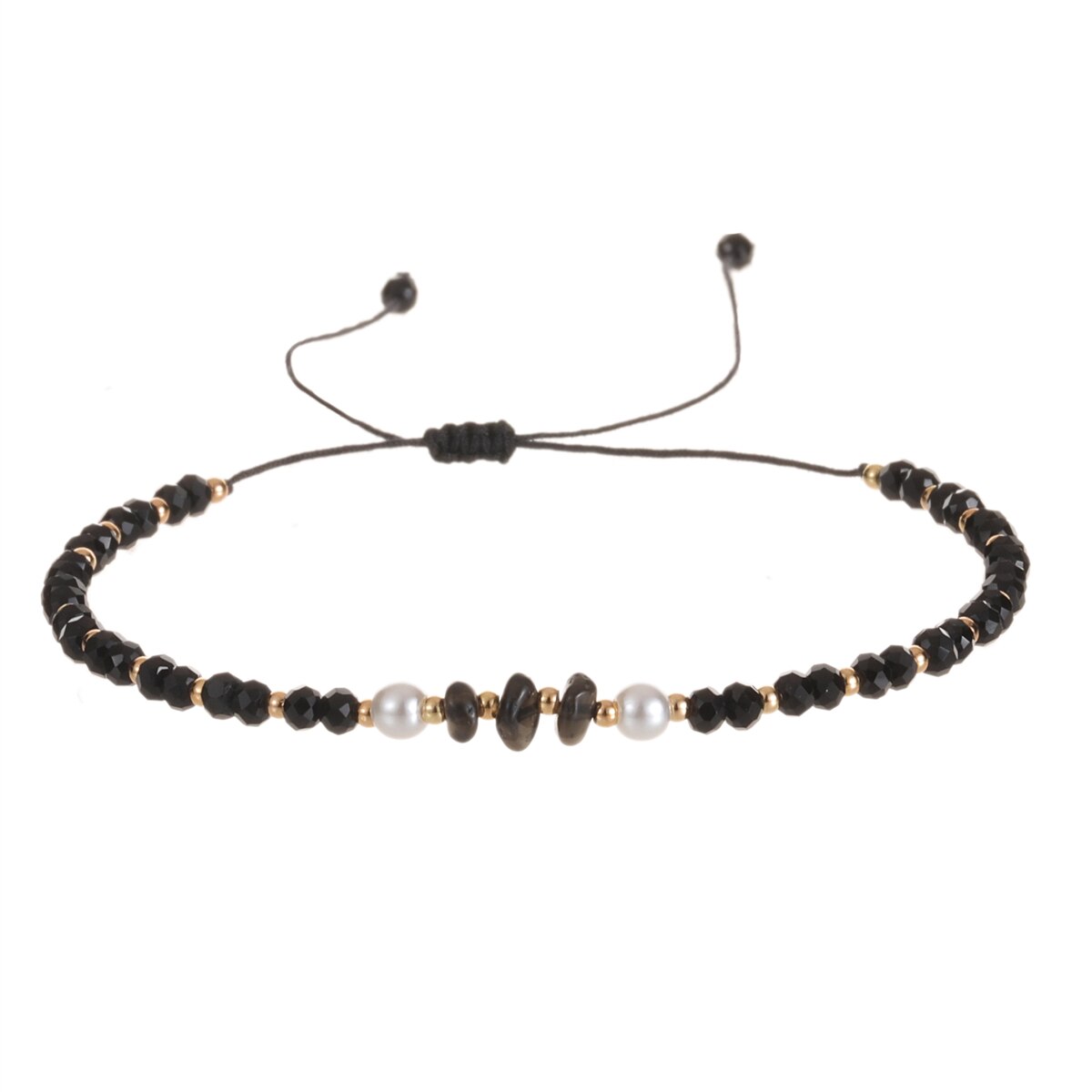 Faceted Crystal Bead Natural Stone Pendant Bracelet Adjustable Hand Woven Bracelet for Women Men Suitable Gifts Party Jewelry