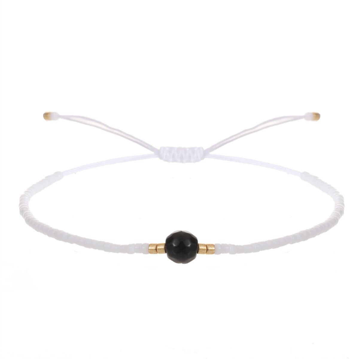 1pc Natural Stone Beads Pendant Charm Braided Bracelets for Women Girls Handmade Adjustable Chain Party Jewelry