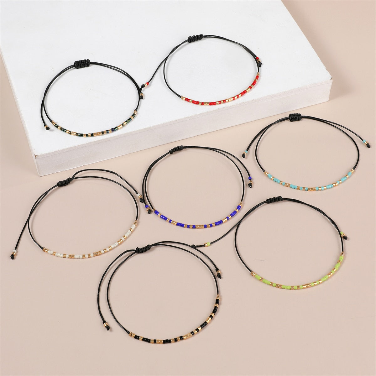 1pc Boho Glass Seeds Beaded Bracelets for Women Men Beads Bracelets Anklet Wrist Strap Ankle Jewelry Gift