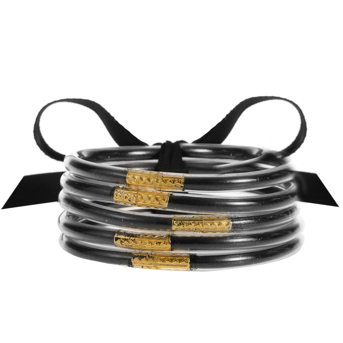 Multi-Layered Jelly Bangles Bracelets for Women Glitter Filled Jelly Clear Silicone Bracelets for Girls Wide Wristband Jewelry