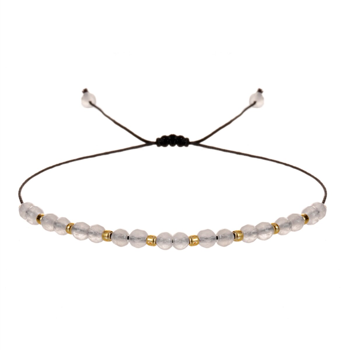 Faceted Crystal Beads Natural Stone Harms Bracelet Women Men Boho Adjustable Hand Braided Chain Healing Yoga Jewelry