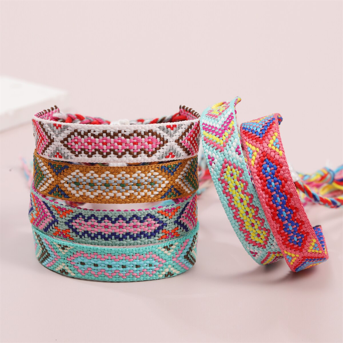 Woven Bracelet Bulk for Women, Kids & Girls - Nepal Style Friendship Bracelets Handmade Braided Rope Wrist String Chain