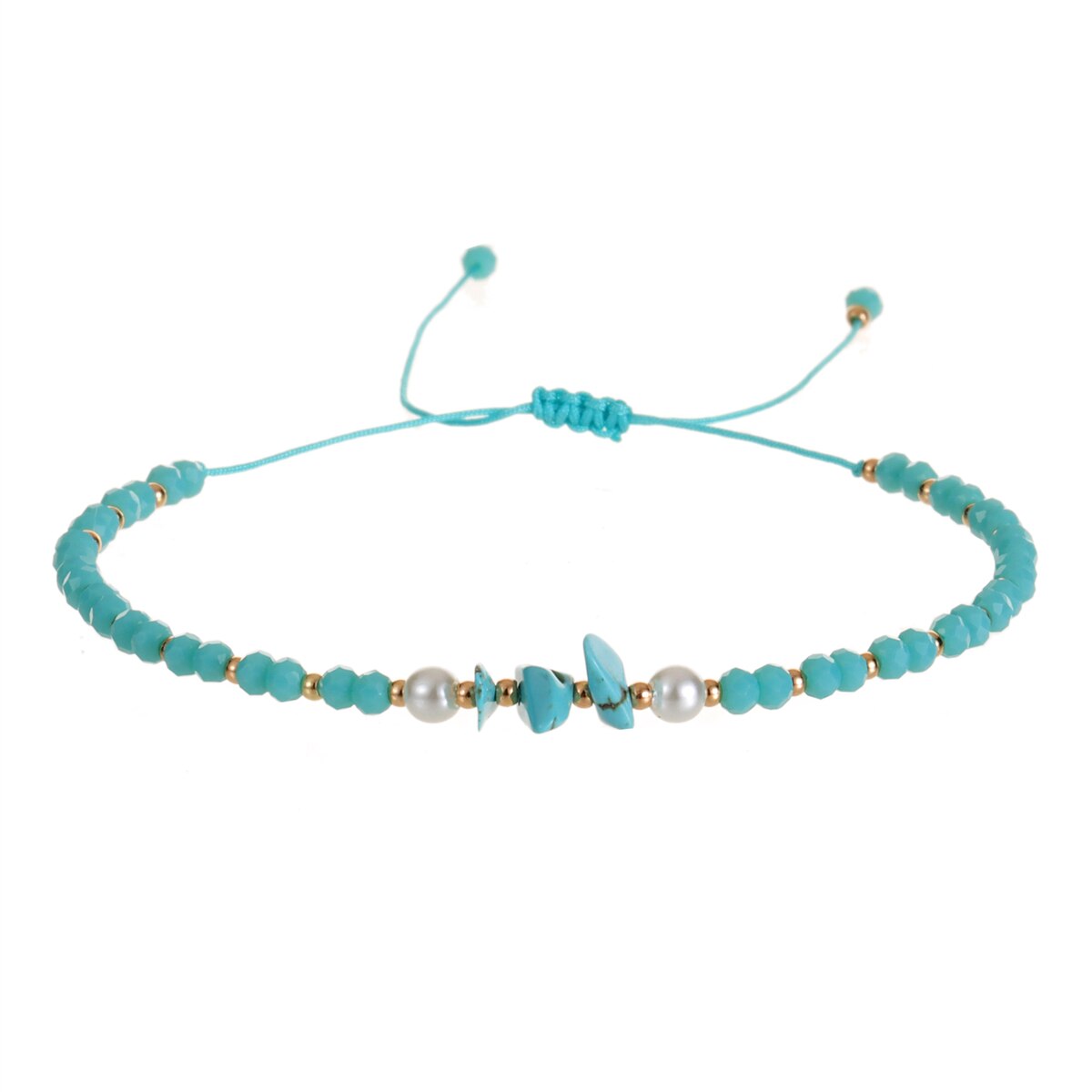 Faceted Crystal Bead Natural Stone Pendant Bracelet Adjustable Hand Woven Bracelet for Women Men Suitable Gifts Party Jewelry