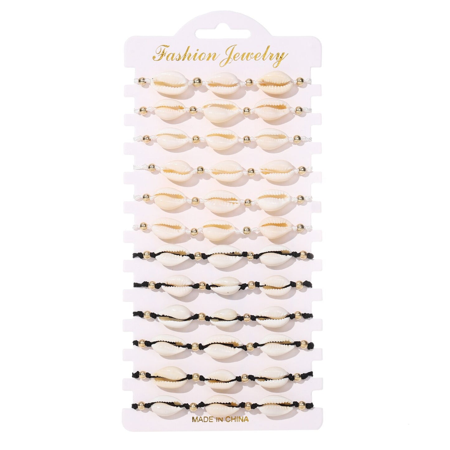 12Pcs Beach Shell Bracelet Anklet Set for Women Girls Summer Handmade Bracelets Ankle Bracelet Adjustable Bangle Wholesale