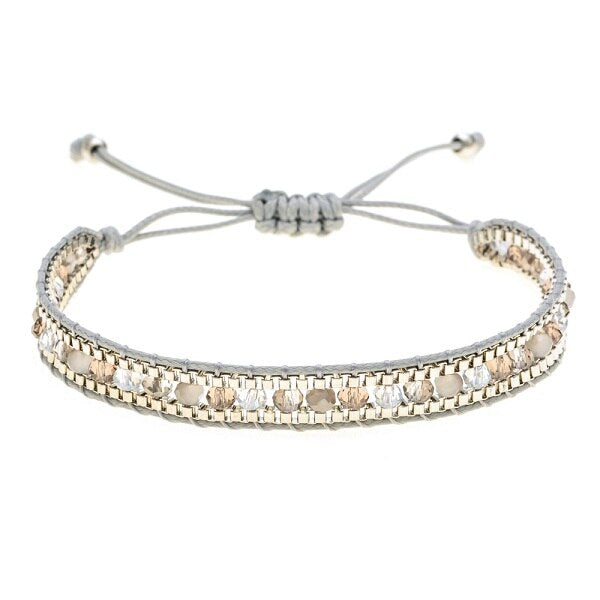 Bohemia Weave Bracelets for Women Adjustable Rope Chain Crystal Charms Braided Yoga Bracelet Bangle Jewelry Gift Wholesale