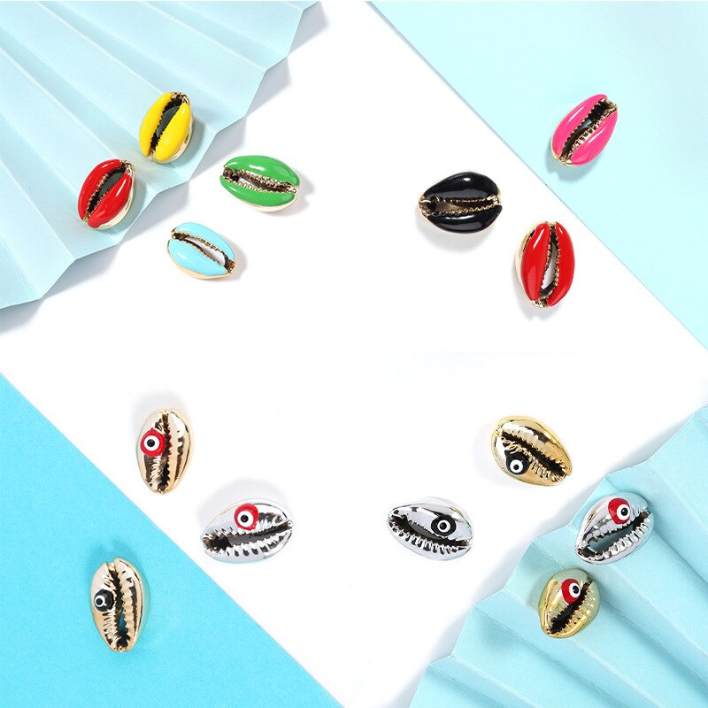 10pcs/lot Colorful Shell Loose Beads Bracelet Connector Shells Beads Charms for Necklace Jewelry Making DIY Jewelry