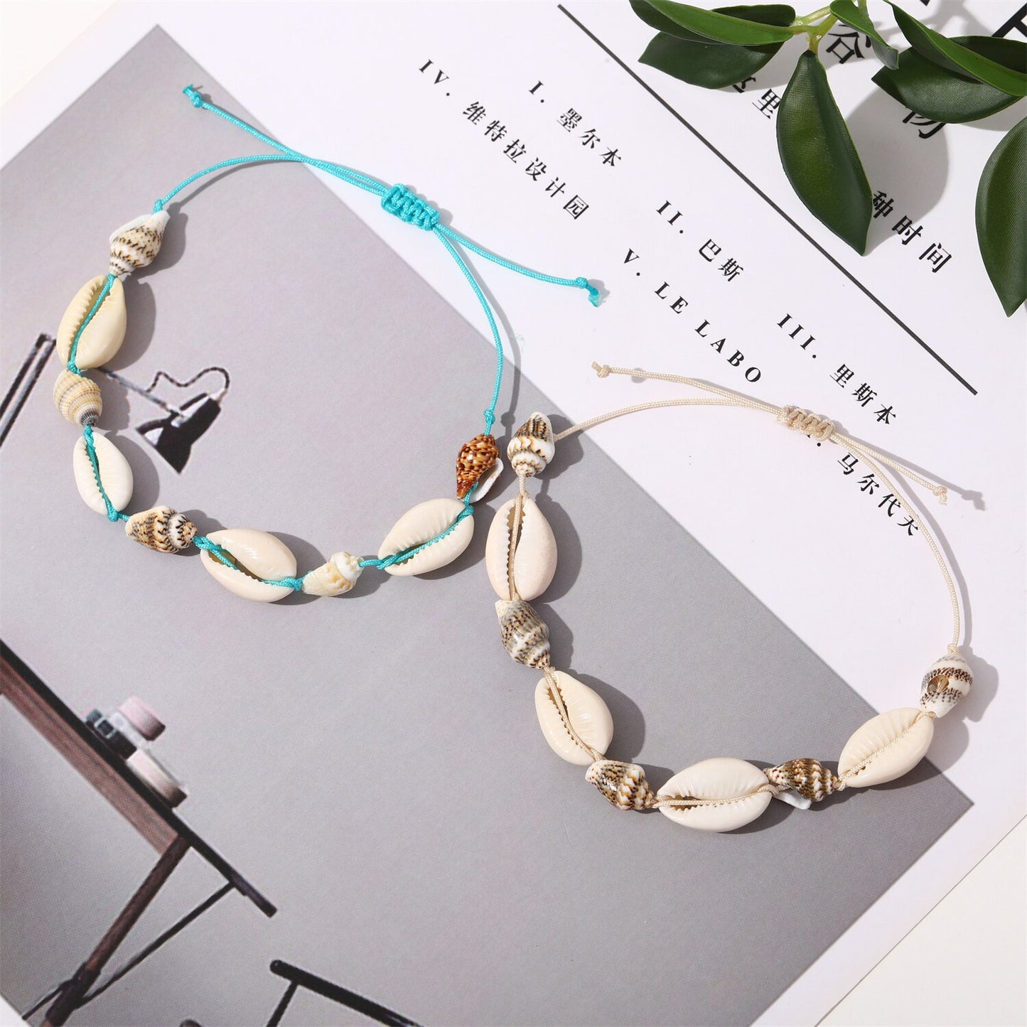 12Pcs/Lot Beach Conch Shell Bracelets Anklets Set for Women Girls Summer Handmade Ankle Bracelet Adjustable Bangle Wholesale