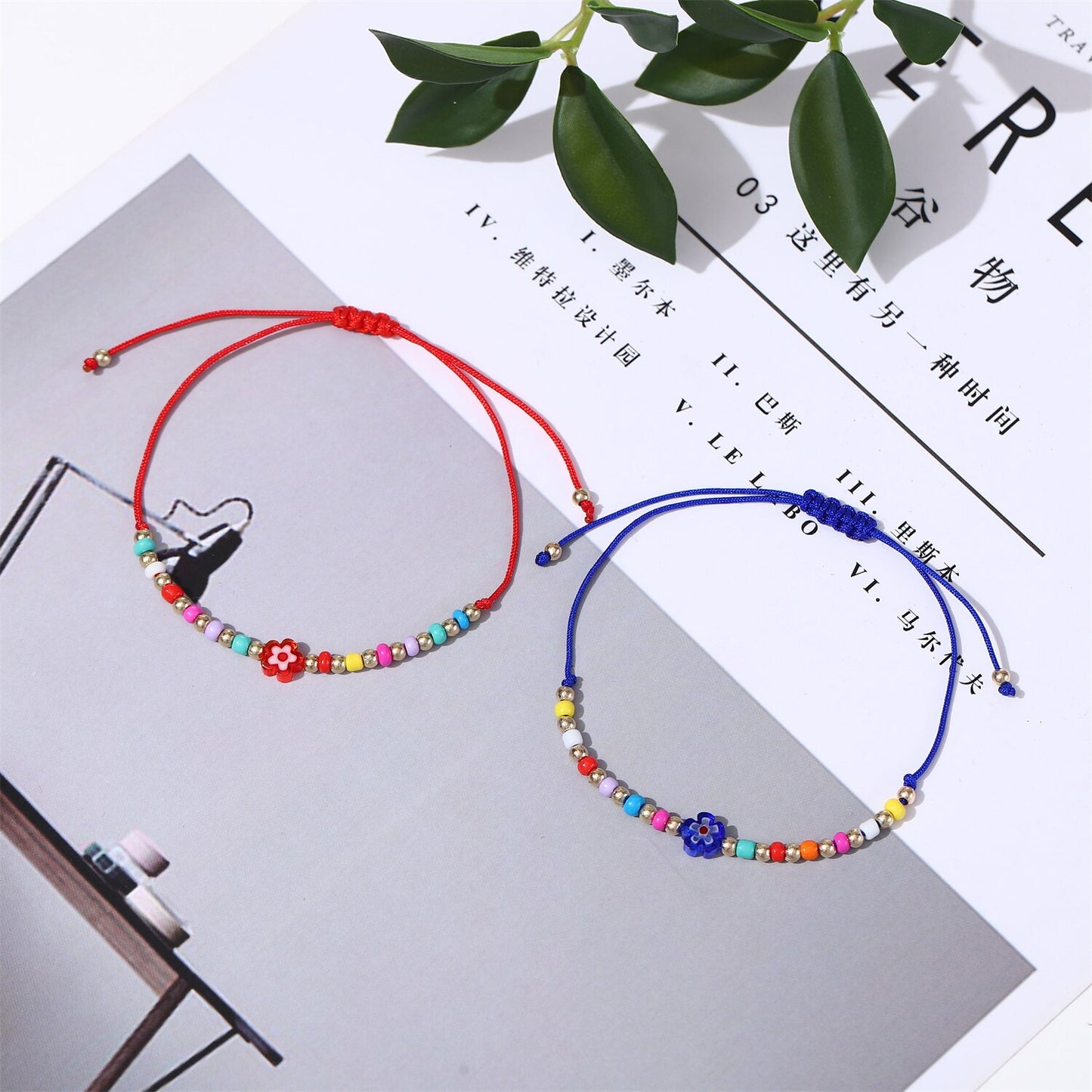 12 Pcs Handmade Flowers Bracelets Adjustable Friendship Bracelet Friend Boho Couple Bracelets Promise Bracelets Free Shipping