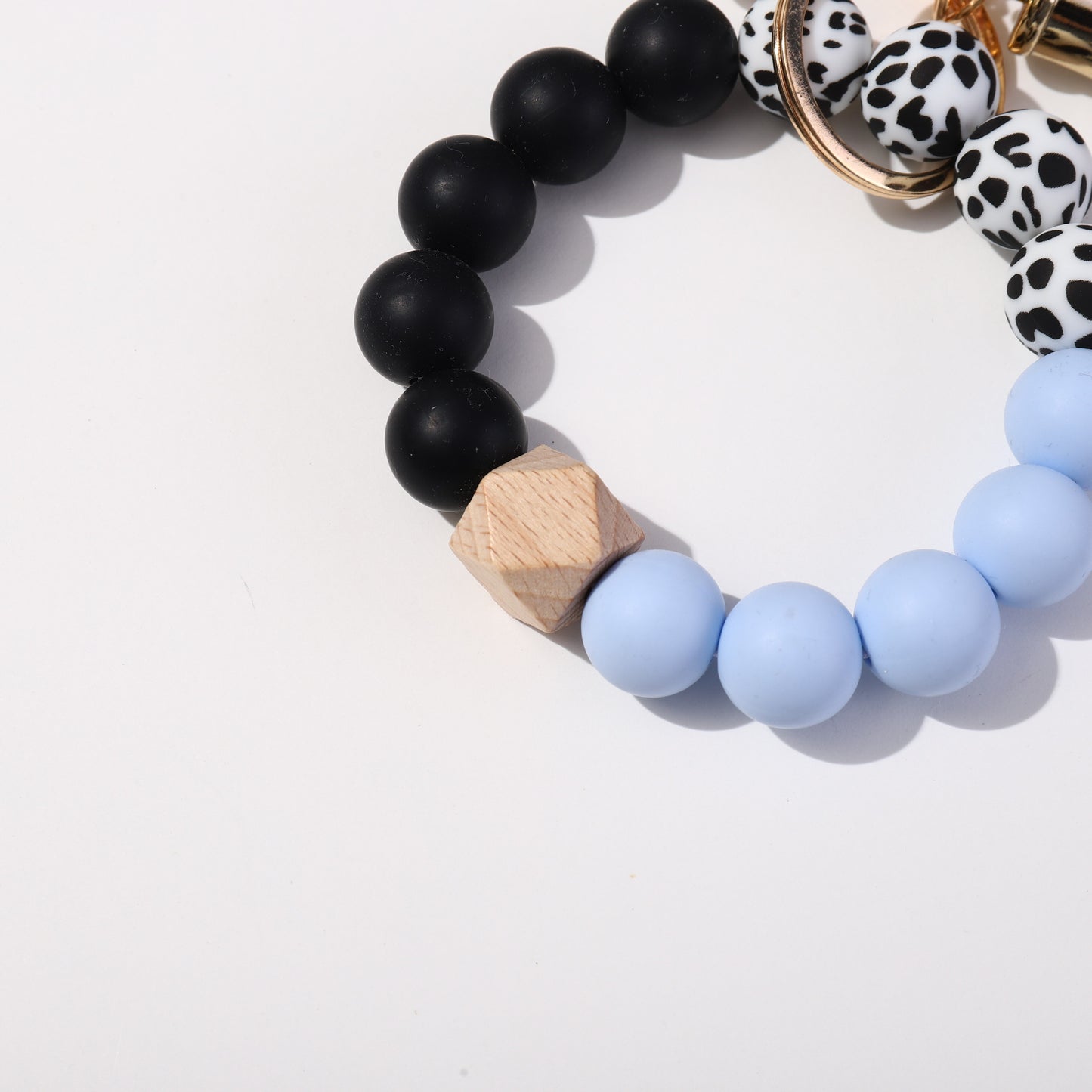 New Trendy Elegant Silicone Beads Bracelets Bangles for Women Key Chain Keychain Candy Color Large Beaded Bangle Charm Jewelry