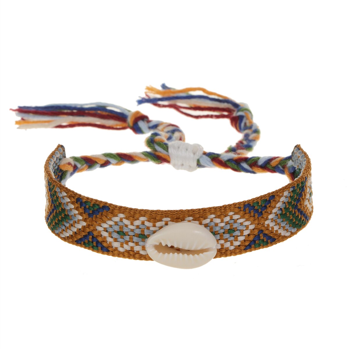 Bohemian Handmade Braid Shell Charms Bracelet Adjustable Rope Chain Bracelet Anklet for Women Girl Cuff Wristband Jewelry