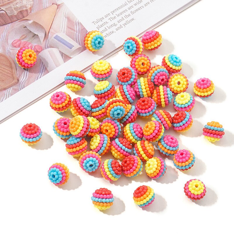 100Pcs/lot 10mm ABS Colorful Bayberry Ball Loose Beads for Jewelry Making Necklaces Bracelets DIY Accessories Wholesale