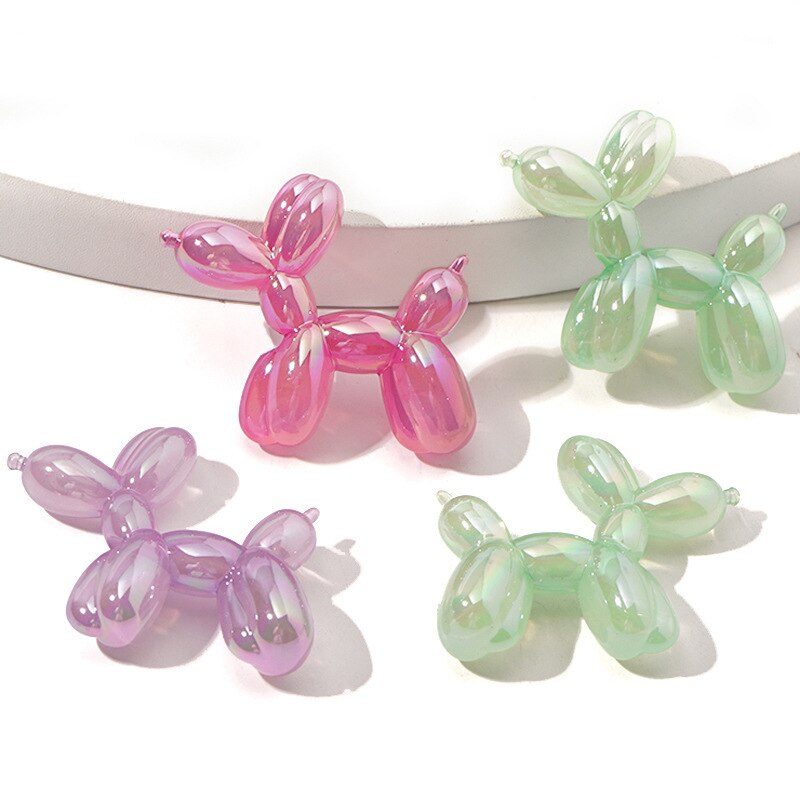 5pcs/lot Candy Color Colorful Balloon Dog Charm for Earrings Necklace Making Diy Jewelry Accessory Pendant