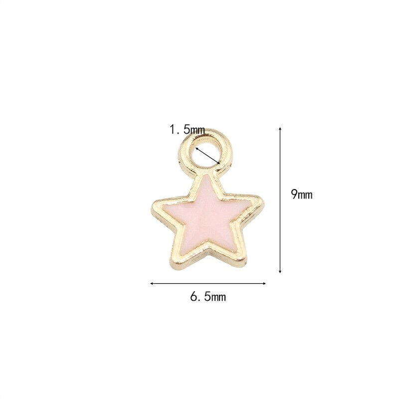 50pcs/lot Metal Drip Oil Star Pendants DIY Making Earrings Necklaces Jewelry DIY Accessories Wholesale