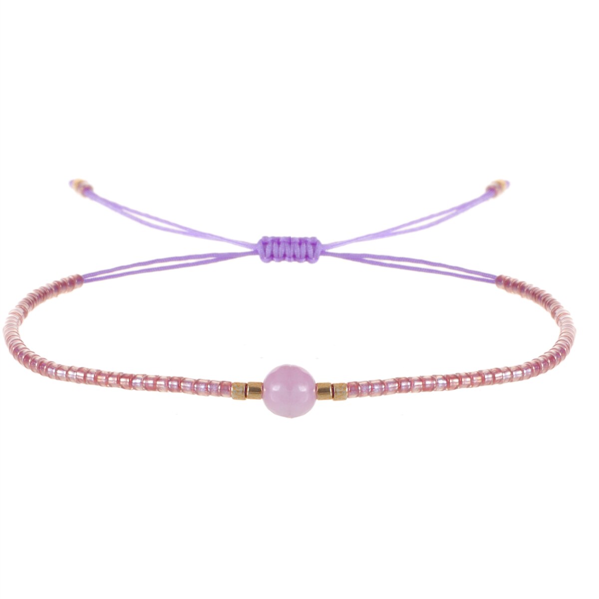 1pc Natural Stone Beads Pendant Charm Braided Bracelets for Women Girls Handmade Adjustable Chain Party Jewelry
