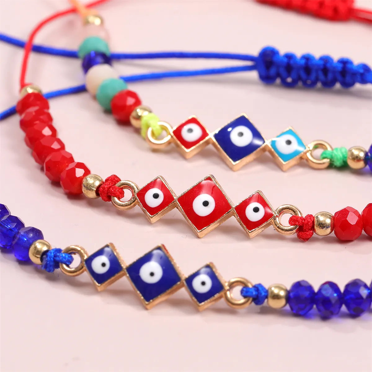Evil Eye Handmade Knots Beads Protection Good Luck Thread String Rope Adjustable Bracelets Bangle Amulet Turkish for Women Men