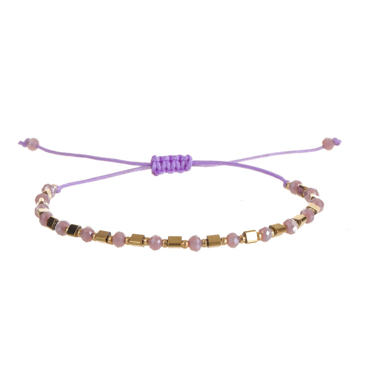 Boho Colorful Woven Rope String Bracelet Crystal Bead Metal Gallstone Bracelets for Men Women Child Lucky Jewelry
