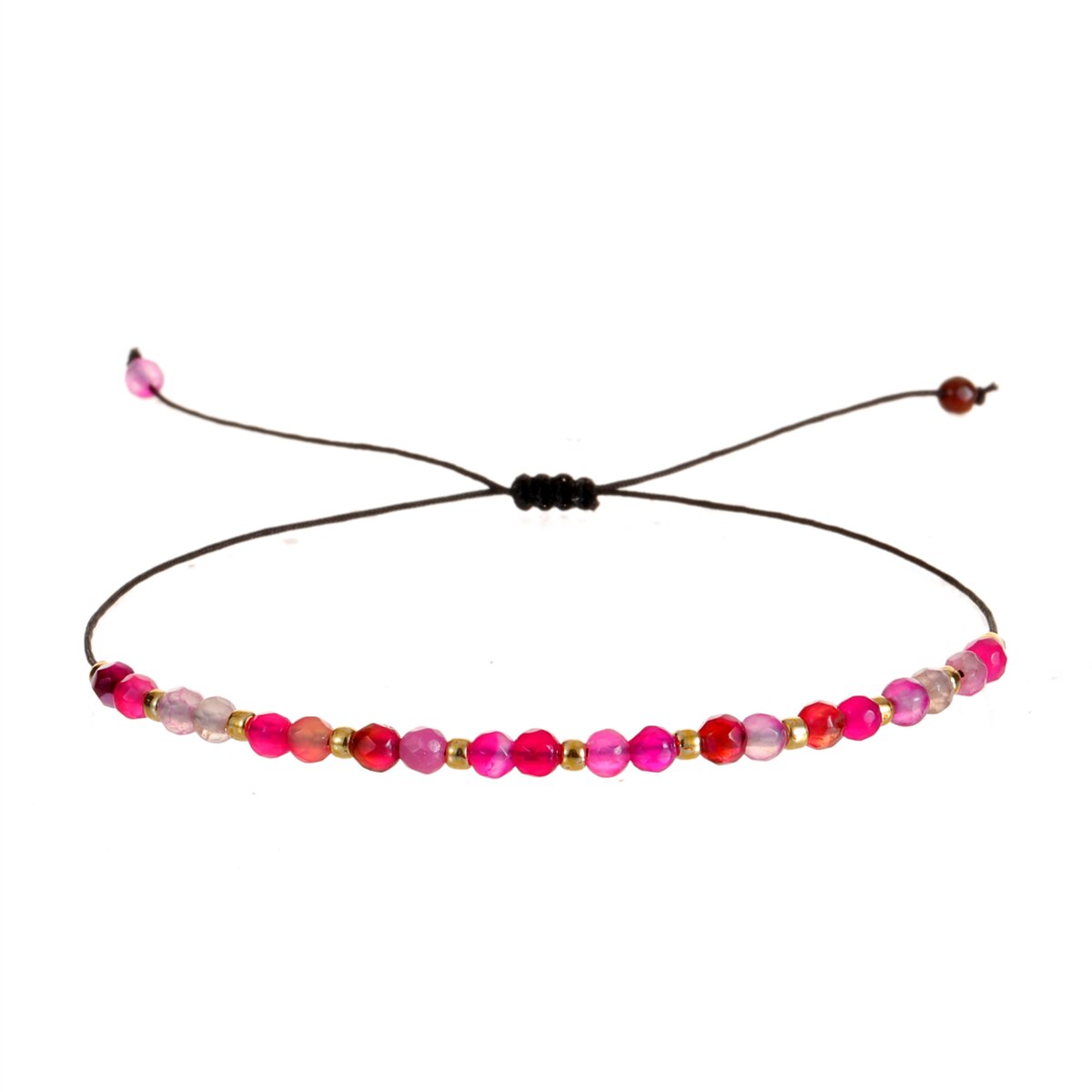 Faceted Crystal Beads Natural Stone Harms Bracelet Women Men Boho Adjustable Hand Braided Chain Healing Yoga Jewelry