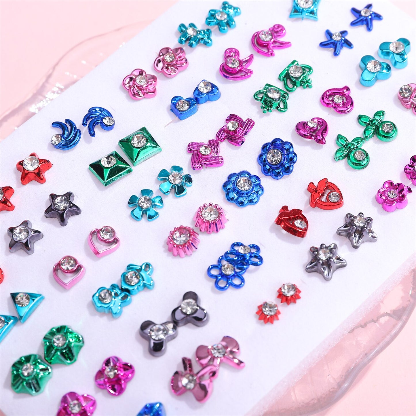 36 Pairs/lot Mix Small Stud Earrings for Women Girls Acrylic Crystal Heart Star Flower Insect Fruit Animal Earring Kids Jewelry