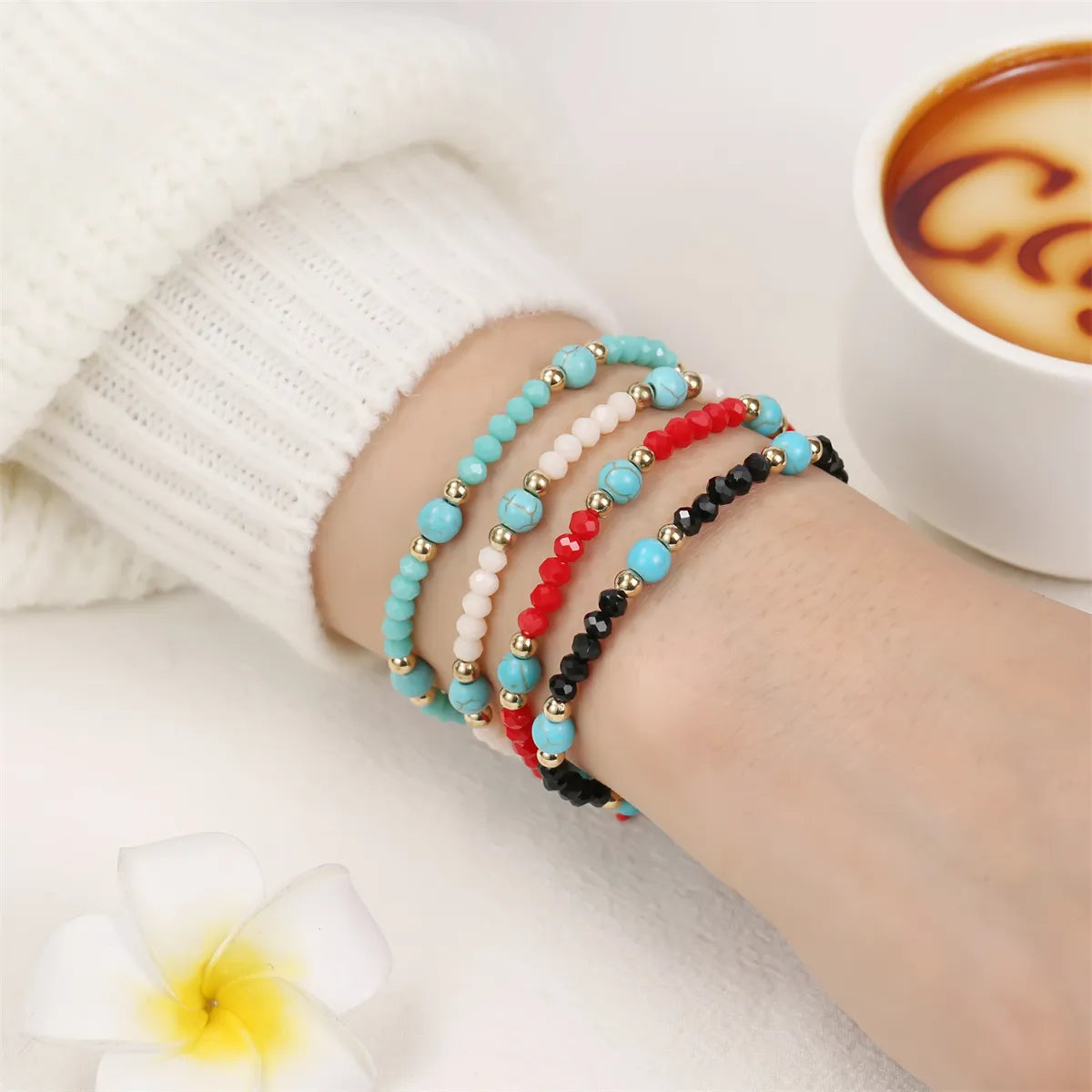 Handwoven Chain Natural Stone Turquoise Crystal Beads Charms Bracelet Beaded Aromatherapy Bracelets Men Women Jewelry