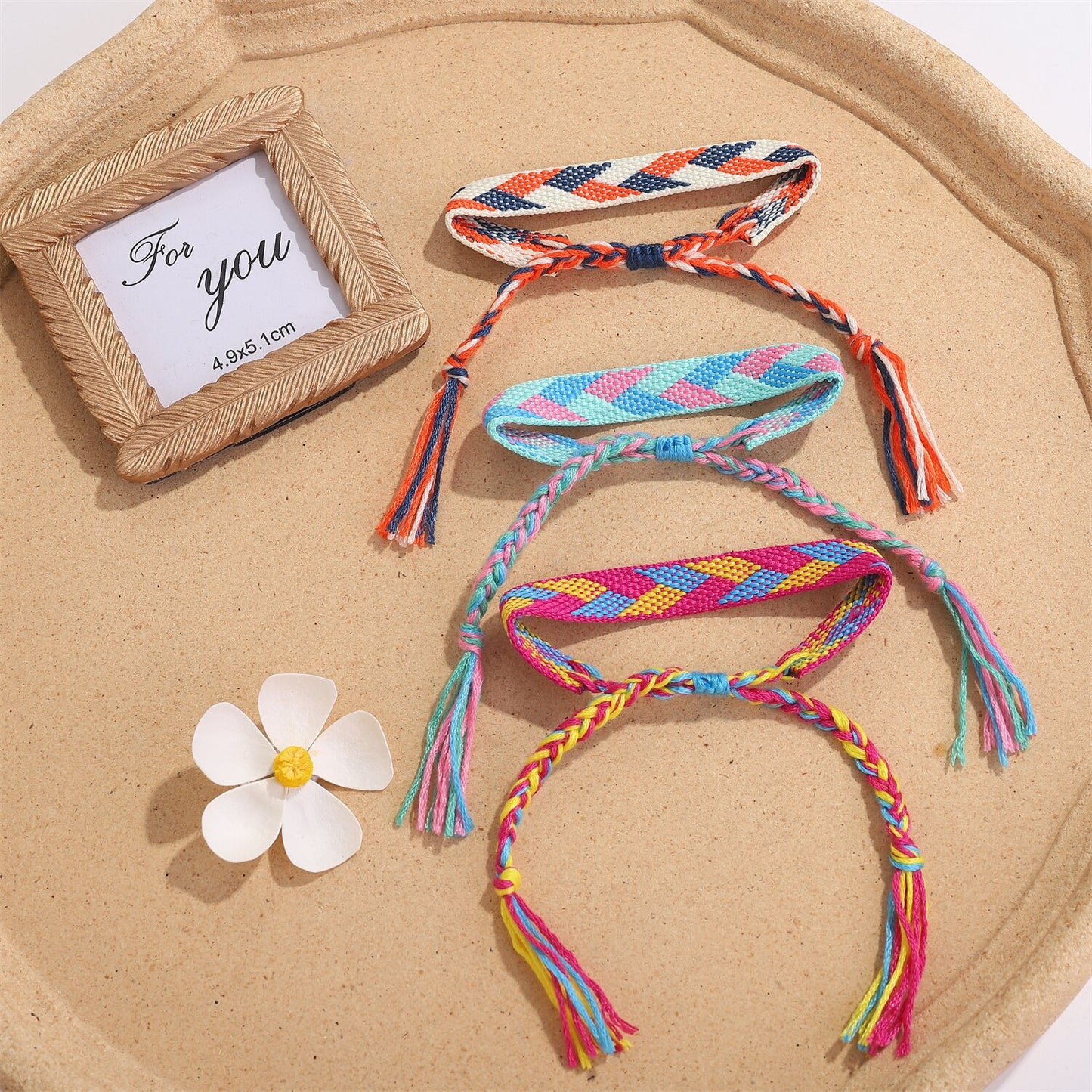 12pcs/lot Summer Surf Vacation Anklet Adjustable Braided Rope Bracelet Sea Wave Waterproof Bracelet for Women Wide Cuff Jewelry