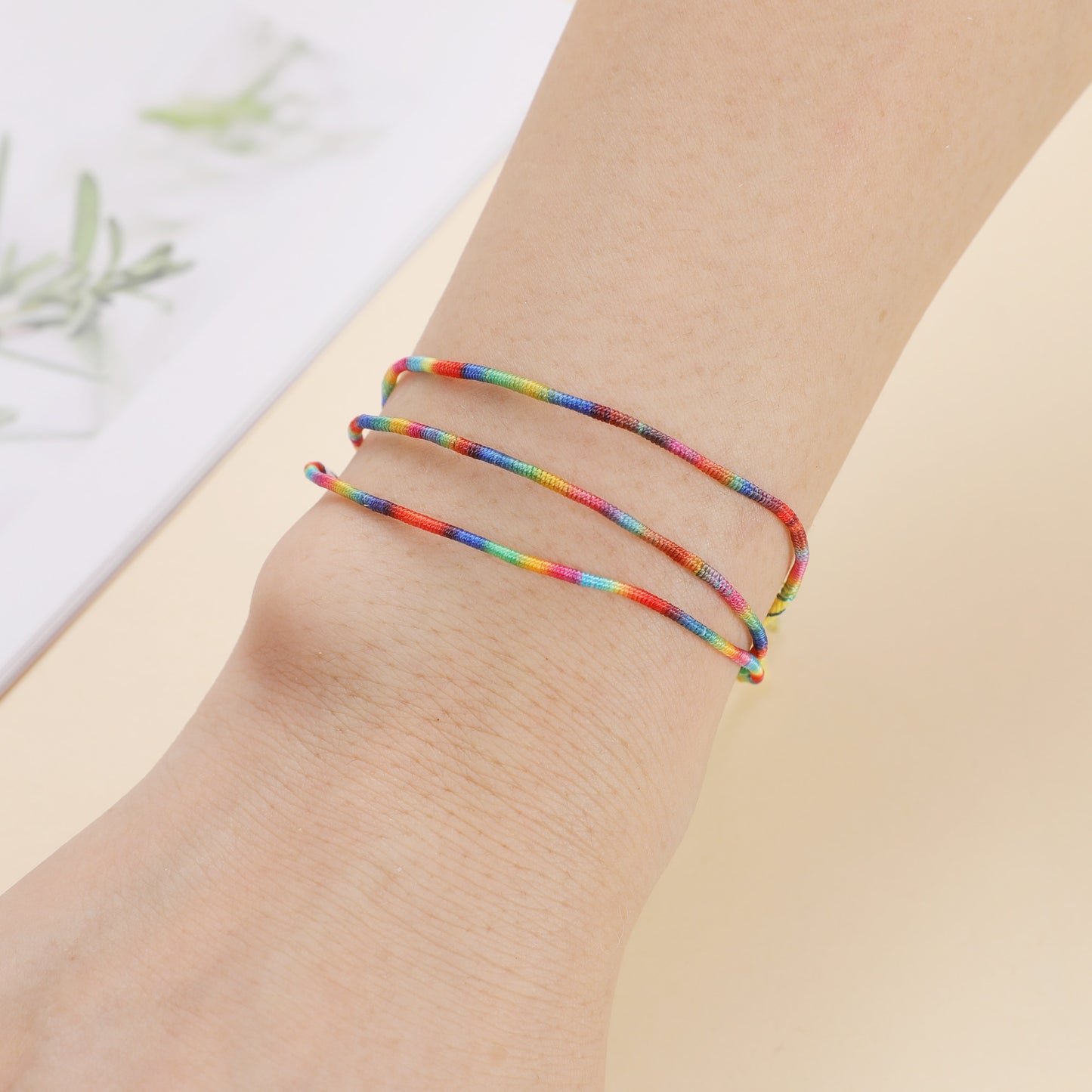 100Pcs Waterproof Wax Thread Braided Bracelets for Men Tibetan Buddha Lucky Bracelet Couple Bangle Friendship Jewelry Wholesale