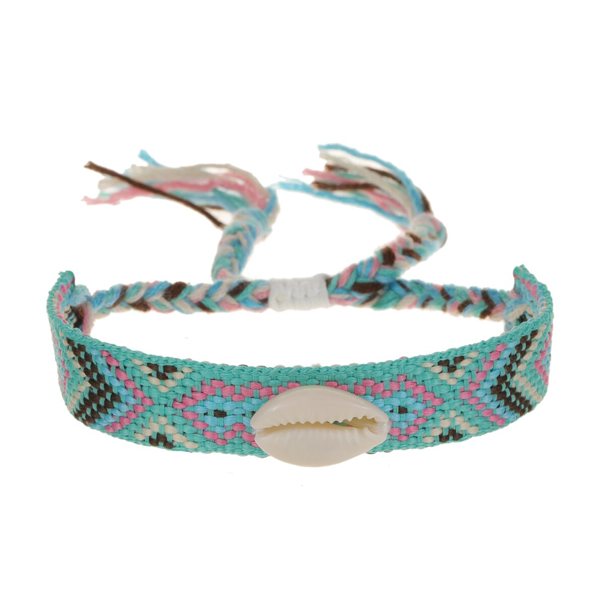 Bohemian Handmade Braid Shell Charms Bracelet Adjustable Rope Chain Bracelet Anklet for Women Girl Cuff Wristband Jewelry