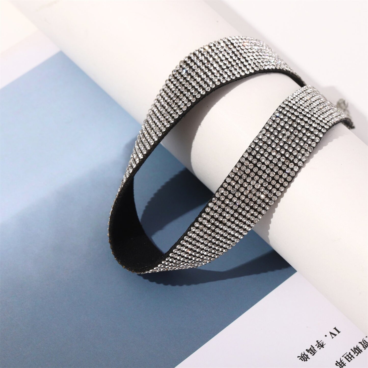 Fashion Shiny Crystal Rhinestone Choker Necklace for Women Black Chain Wedding Accessories Punk Gothic Chokers Jewelry