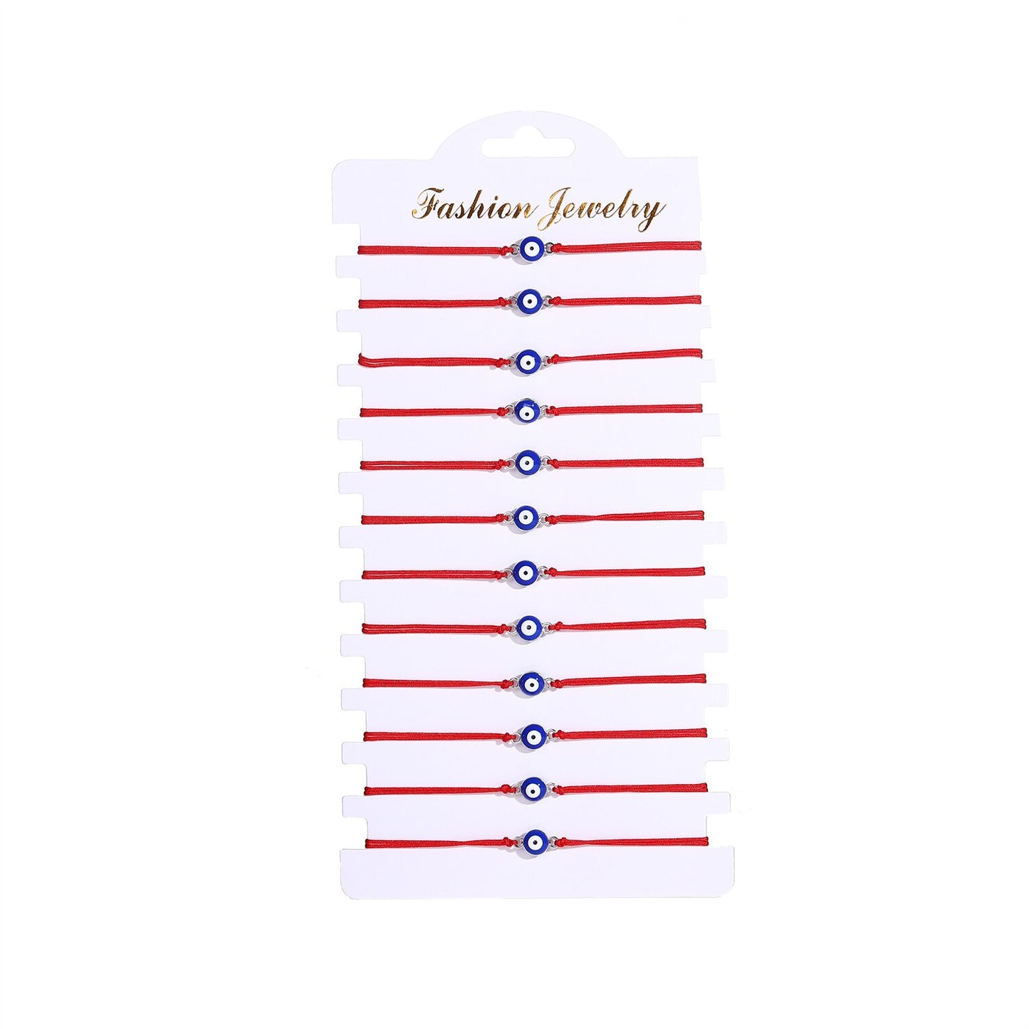 12pcs Turkish Style Evil Eye Bracelet for Women Men Teens Lucky Red Rope Handmade Wove Shell Pendant Surf Anklet Wholesale