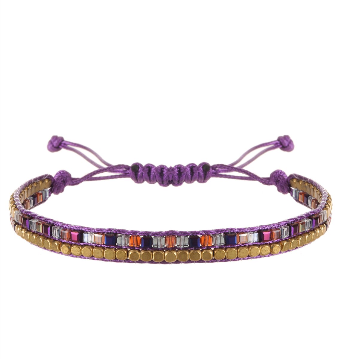 Multilayer Ethnic Glass Beads Adjustable Charm Bracelets Braided Rope Yoga Bracelet for Men Women Wristband Boho Jewelry Gift